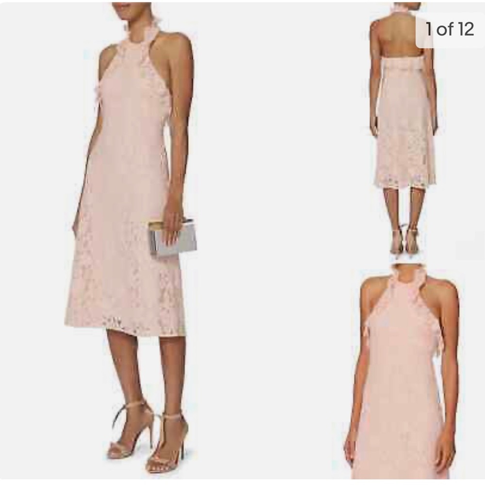 Lover Blush halter lace midi dress size 2